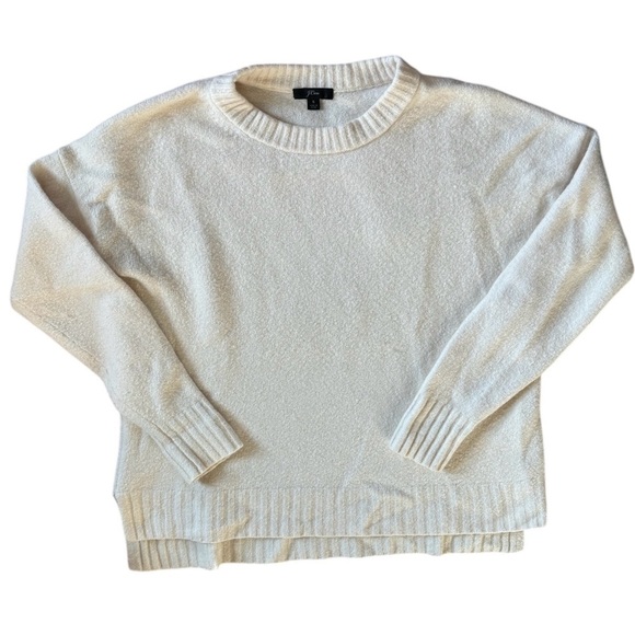 J. Crew Crewneck Sweater Sz S Super Soft Oversized Pullover Wool Alpaca Cream - Picture 1 of 7